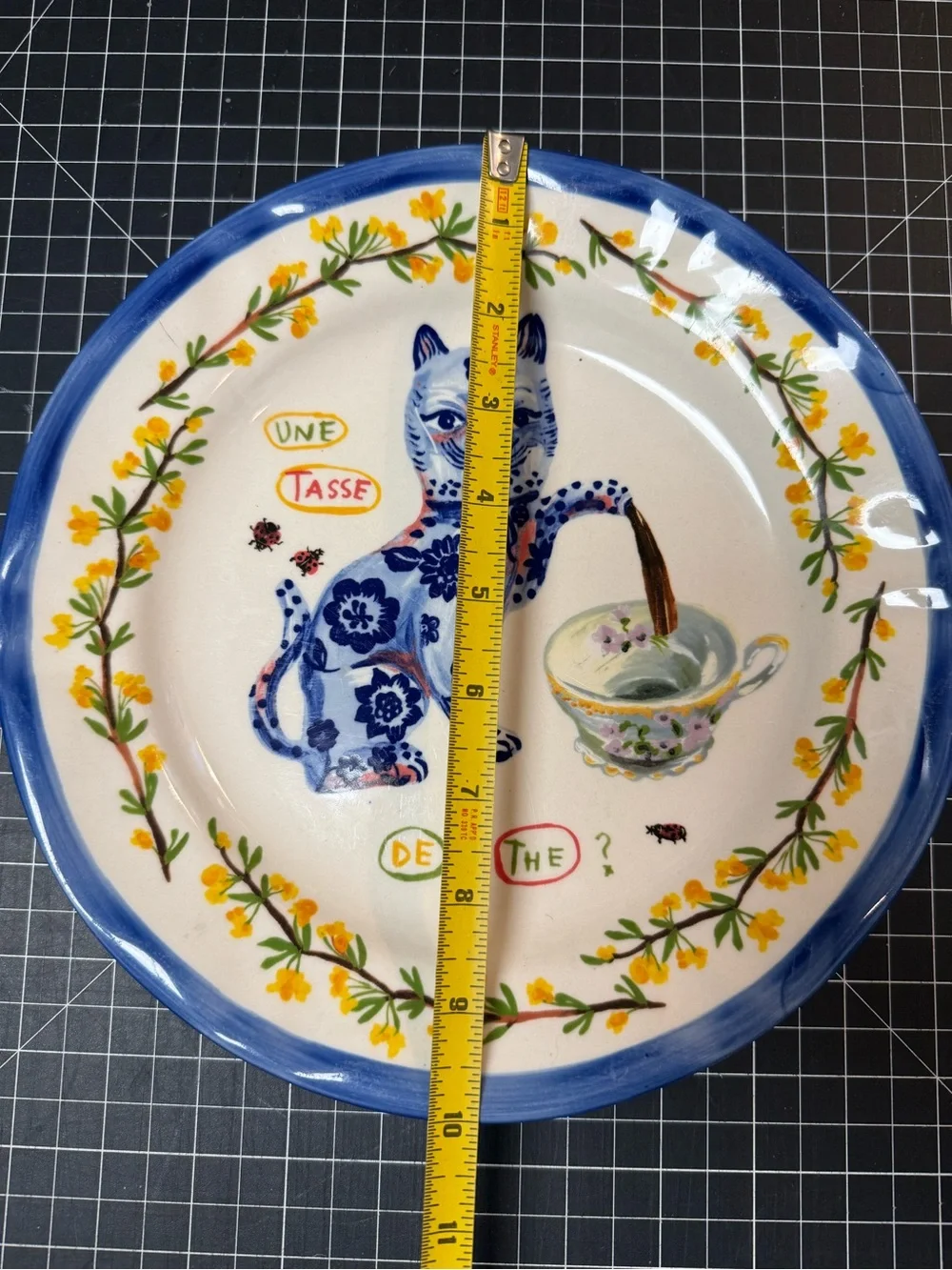 Adorable Nathalie Léte Anthropologie Plate with cat